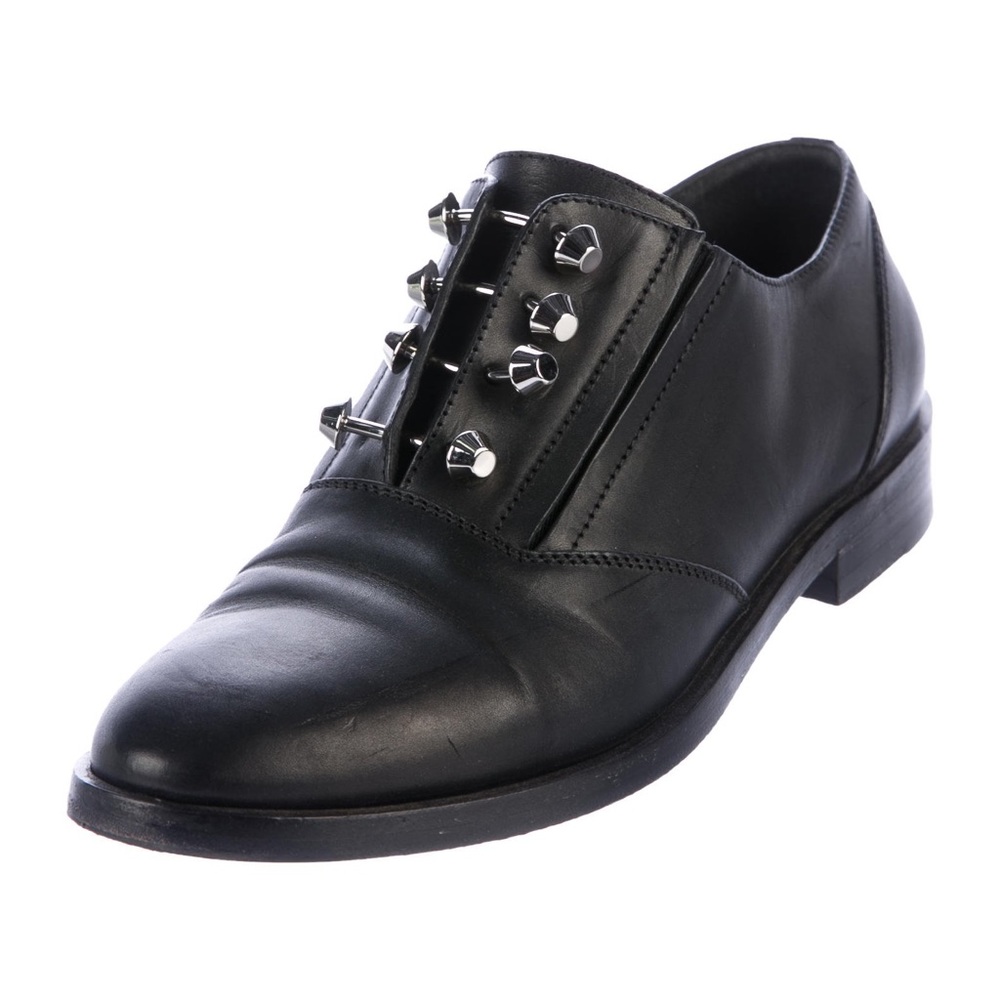Balenciaga leather studded pierced derby shoe